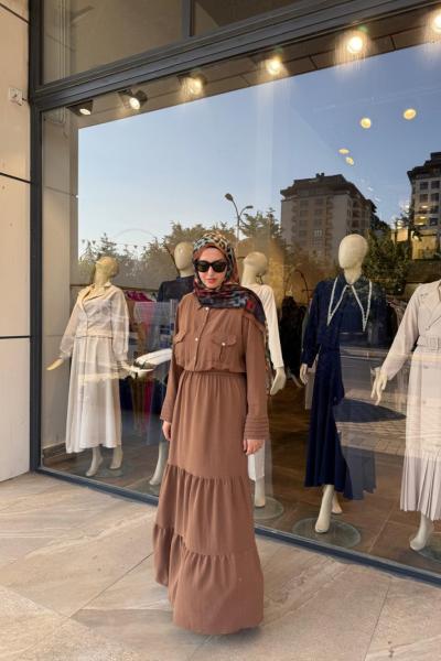 Nare Elbise Camel Camel
