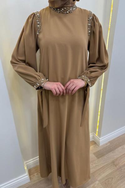 Nağme Elbise Camel Camel