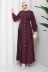 Nihan Elbise Bordo Bordo