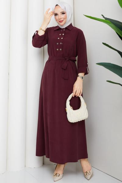 Eslem Elbise Bordo Bordo