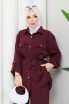 Kübra Takım Bordo Bordo
