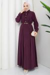 Rüveyda Elbise Bordo  Bordo