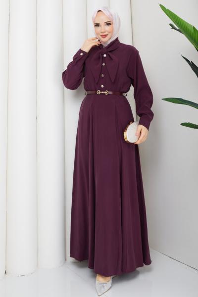 Rüveyda Elbise Bordo  Bordo