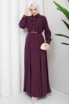 Rüveyda Elbise Bordo  Bordo