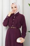 Rüveyda Elbise Bordo  Bordo