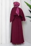 Ayşe Elbise Bordo Bordo