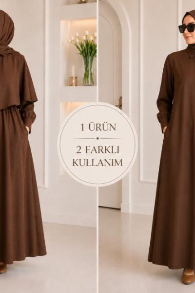 Sinem Ferace Elbise Kahve