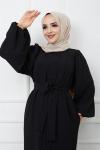 Aylis Ferace Elbise Siyah Siyah