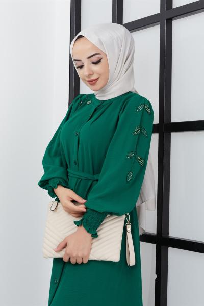 Prenses Ferace Elbise Yeşil standart