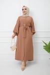 Zarif Ferace Elbise Camel Camel