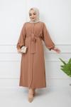 Zarif Ferace Elbise Camel Camel
