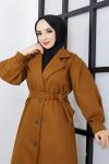 1. Kalite Kalın Fenomen Kaşe Kaban Camel Camel