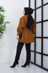 Volanlı Kaban 1. Kalite Kalın Kaşe Camel Camel