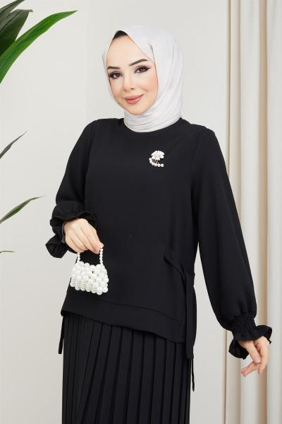 Piliseli Takım Siyah Siyah