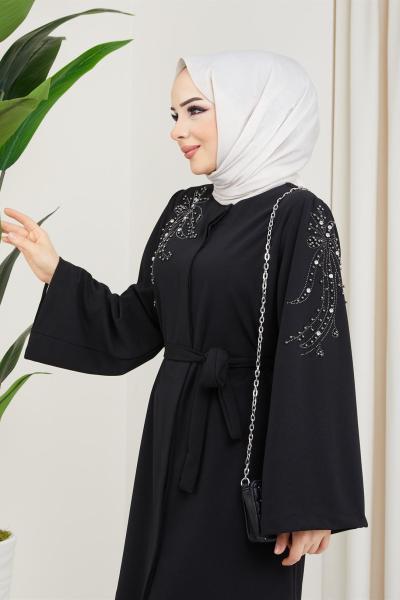 Yeni Ferace Elbise Siyah Siyah