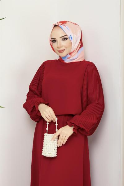 Kolları Pilise Takım Kırmızı Kırmızı