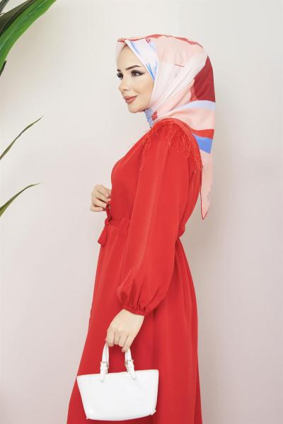 Tüylü Kap Kırmızı Kırmızı