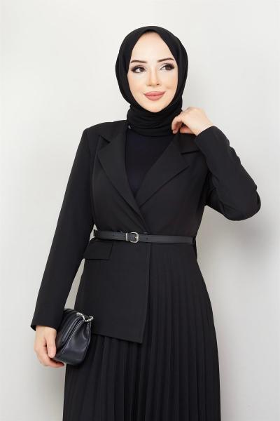 Ceket Elbise Siyah Siyah