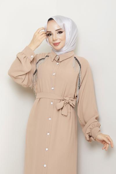 Sina Ferace Elbise Camel Camel
