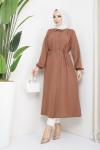Uzun Tunik Elbise Camel Camel