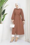 Uzun Tunik Elbise Camel Camel