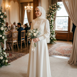 Nikah İçin Sade Tesettür Elbiseler