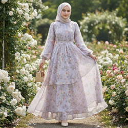 Şifon Elbise Tesettür